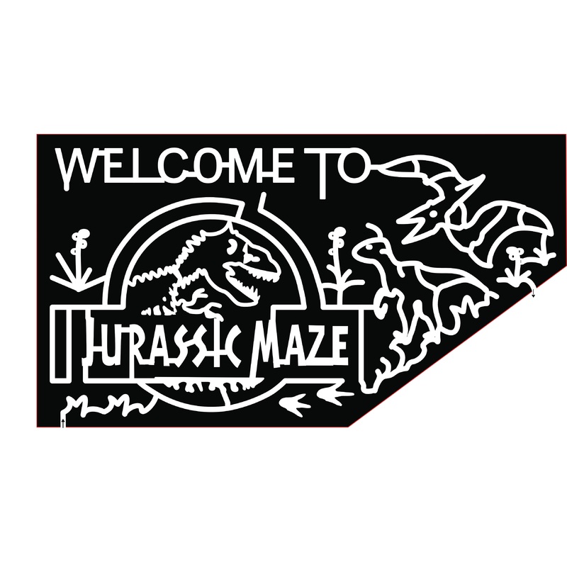 18_GA_Louisville Welcome to Jurassic Maze dinosaur plant t rex footprint