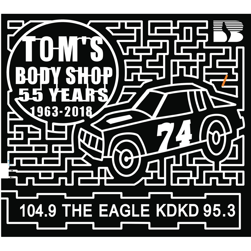 18_MO_Lowry City Tom’s body shop 55 years 1963-2018 race car 74 104.9 the eagle KDKD 95.3