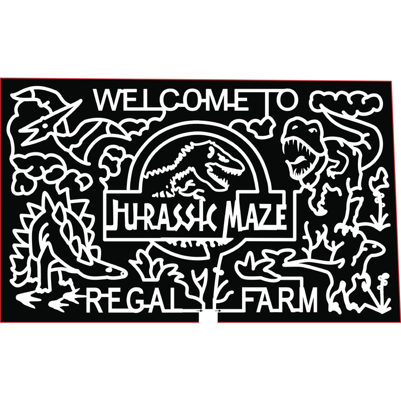 18_NC_Statesville welcome to regal farm jurassic maze dinosaur t-rex stegosaurus