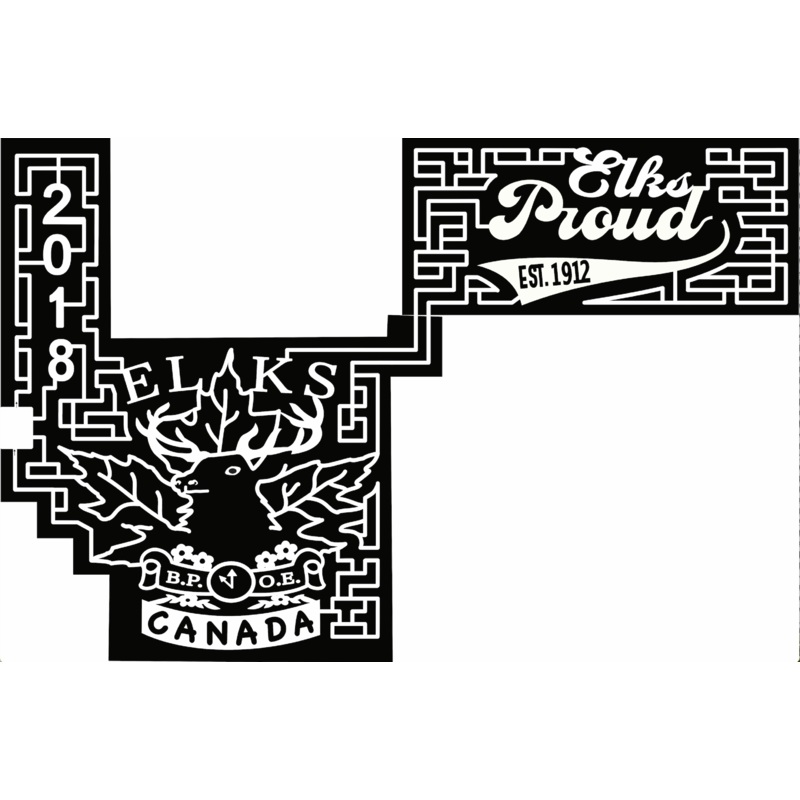 18_SAS_Rockhaven elks proud Est. 1912 Canada B.P. O.E. clock 2018 leaf elk flower