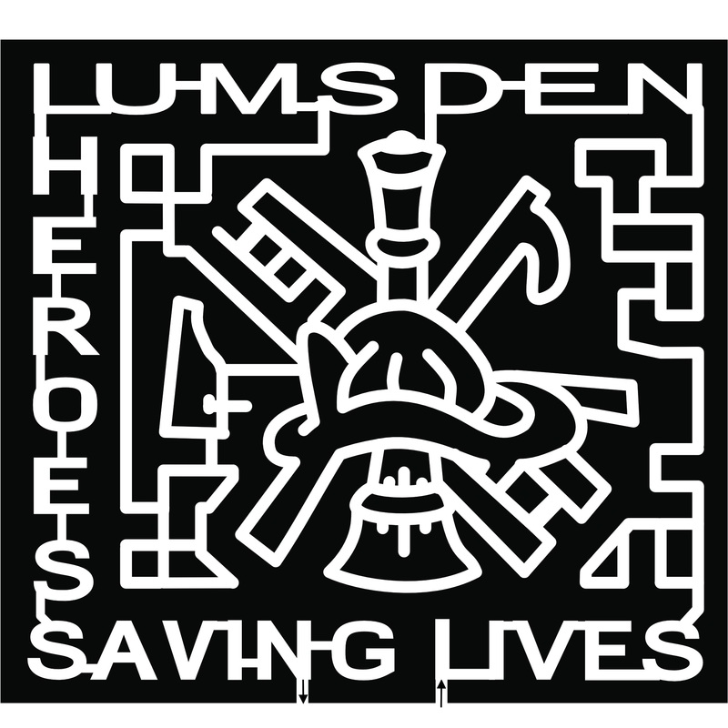18_SK_Lumsden lumsden heroes saving lives fire department emblem hose ladder fire hat ax nozzle