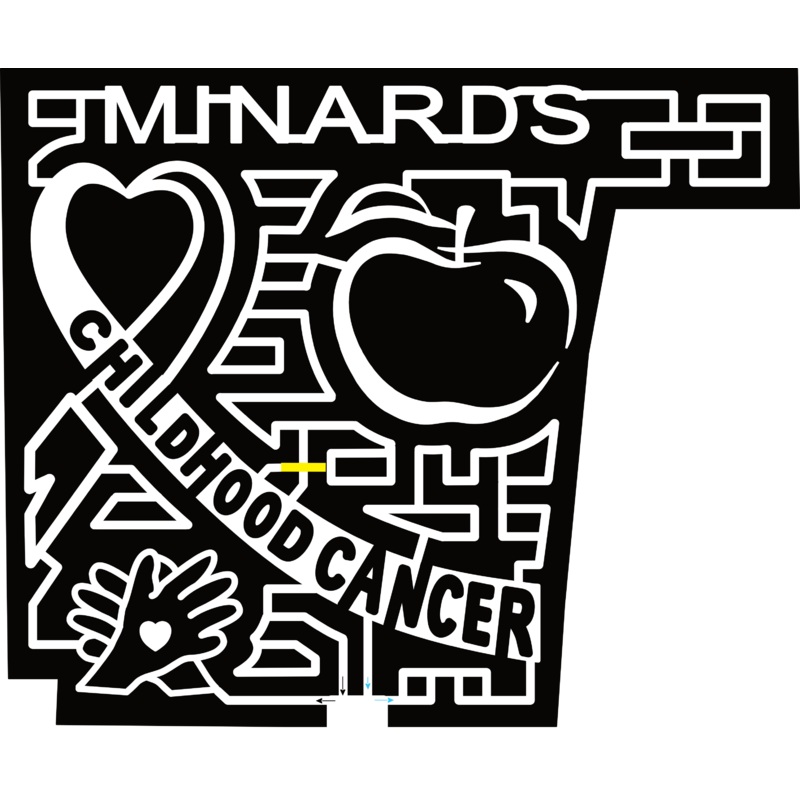 24_NY_Clintondale Minards, Childhood Cancer, Apple, Hand, Heart, Ribbon