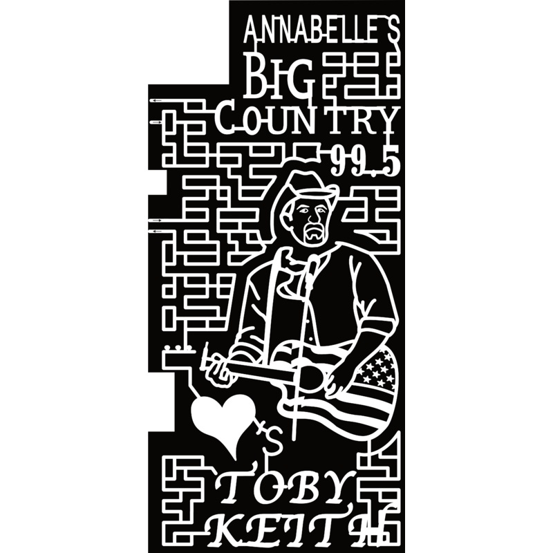 24_OK_Welch Annabelles, Toby Keith, Big Country 99.5, Face, Guitar, Flag, Heart
