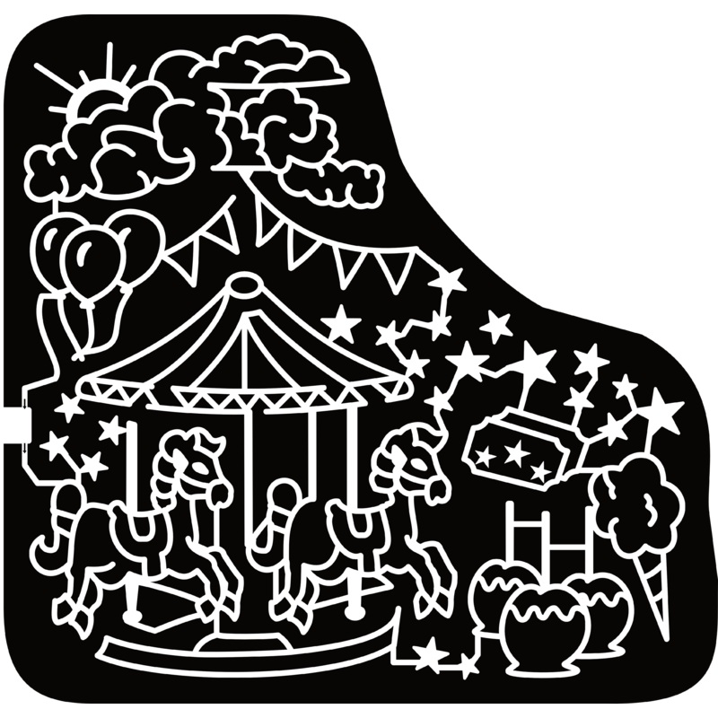 24_ONT_Omemee Carousel, Coton Candy, Caramel Apple, Cloud, Balloon, Sun, Banner, Horse, Star