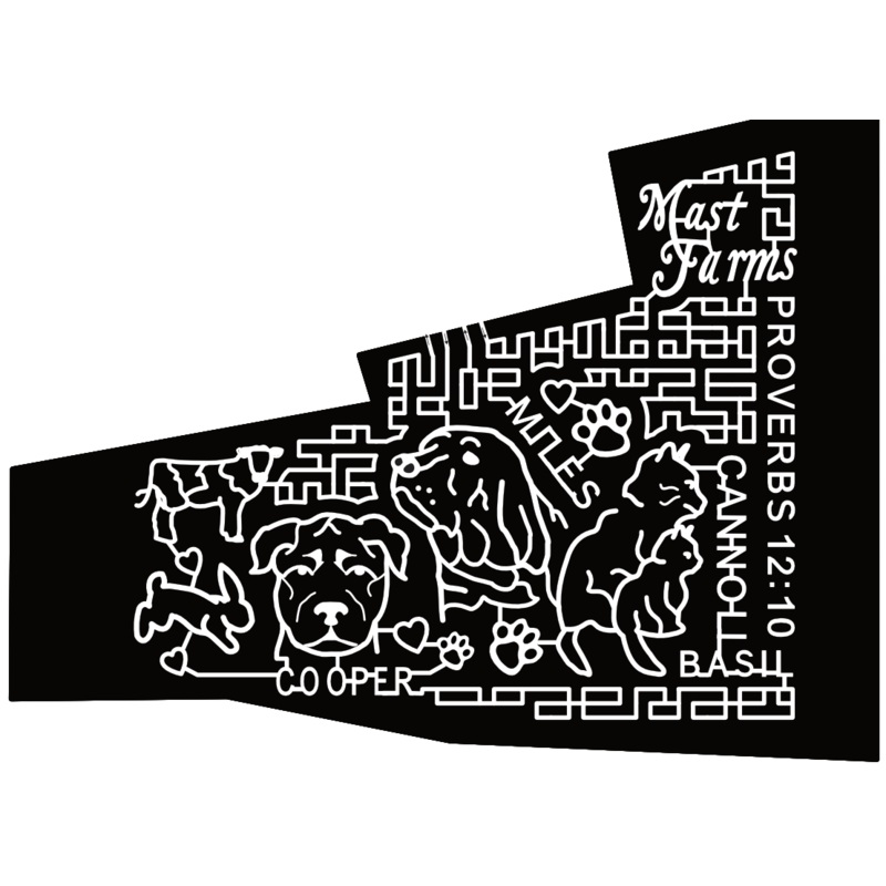 24_PA_Morgantown, Mast Farms, Proverbs 12:10, Cooper, Miles, Cannoli, Basil, Dog, Cat, Bunny, Rabbit, Cow, Paw Print, Heart