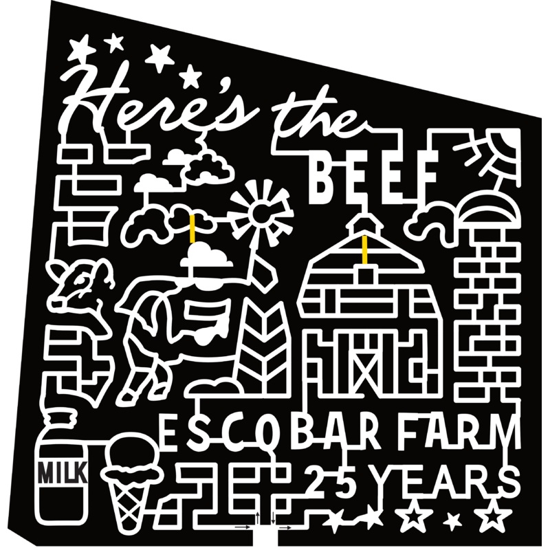 24_RI_Portsmouth, Heres The Beef, Escobar Farm 25 Years, Milk, Barn, Windmill, Cloud, Cow, Ice Cream, Sun, Star