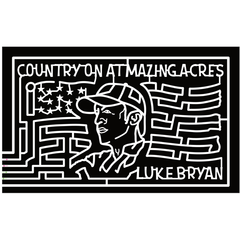 24_SD_Yankton, Luke Bryan, Country On At Mazing Acres, Face, Hat, Flag