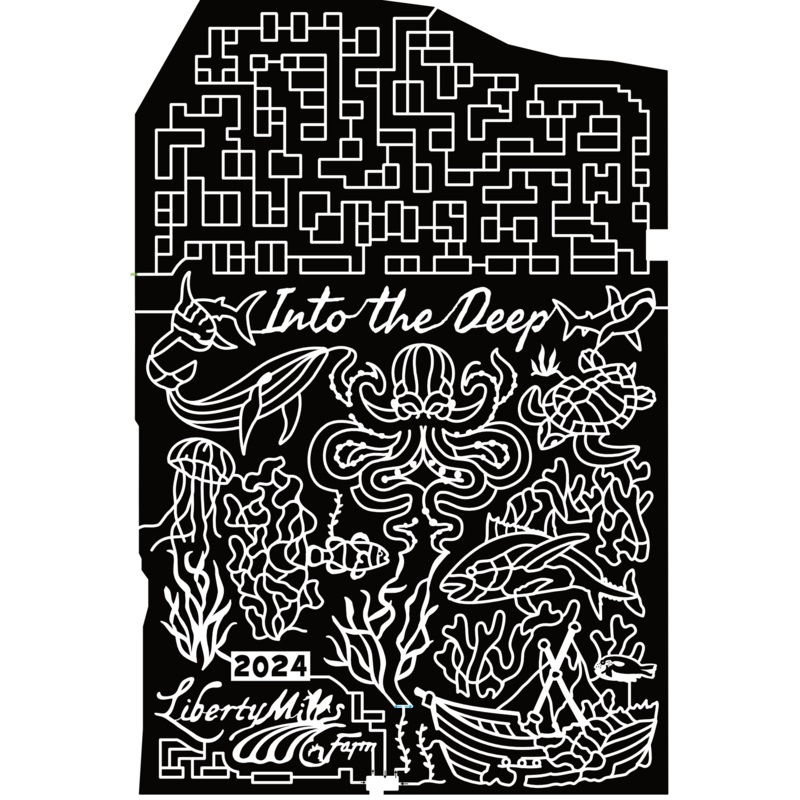 24_VA_Somerset Into The Deep, Whale, Octopus, Turtle, Shark, Jelly Fish, Fish, Liberty Mills Farm, Boat Sea, Ocean, Seaweed, Coral