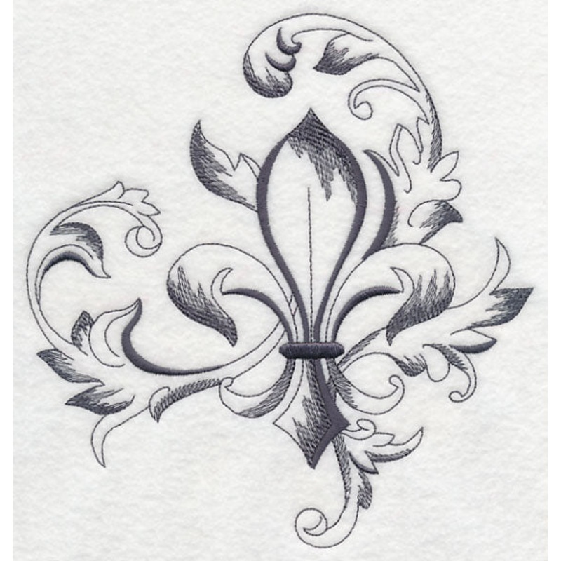 Baroque Fleur de Lis Flourish|7.78″ x 7.44″ / 197.55mm x 188.9mm|7.19″ x 6.88″ / 182.75mm x 174.74mm|6.12″ x 5.85″ / 155.37mm x 148.57mm|5.07″ x 4.85″ / 128.81mm x 123.23mm|All Sizes
