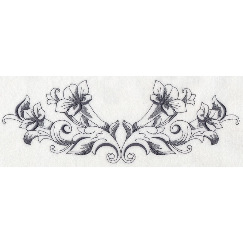 Baroque Trumpet Vine Spray|4.15″ x 11.73″ / 105.49mm x 297.86mm|3.32″ x 9.38″ / 84.32mm x 238.22mm|2.76″ x 7.79″ / 70.07mm x 197.94mm|2.42″ x 6.85″ / 61.58mm x 173.94mm|All Sizes