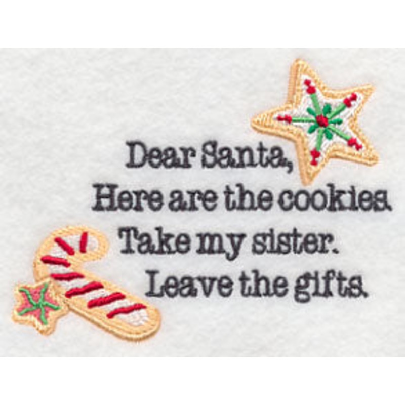 Dear Santa with Christmas Cookies (Sister)