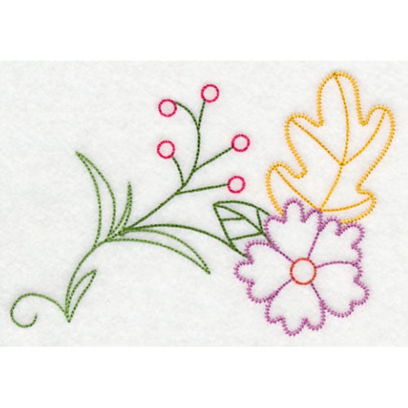 Autumn Flower and Leaf (Vintage)