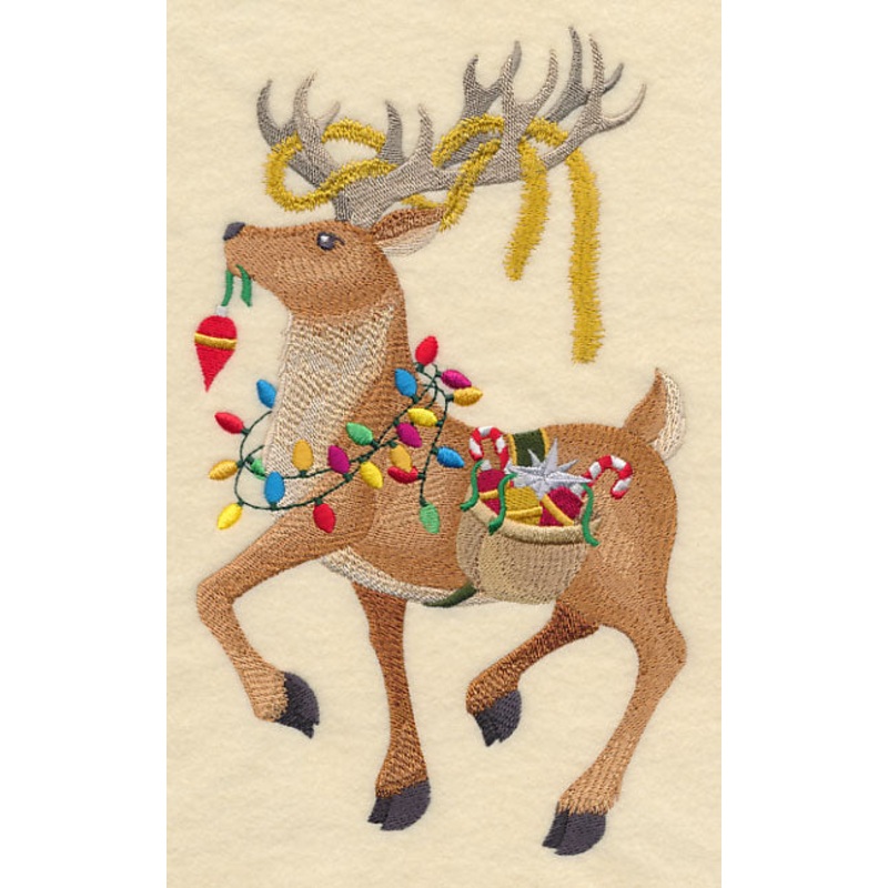 Bringing Home the Tree with Reindeer