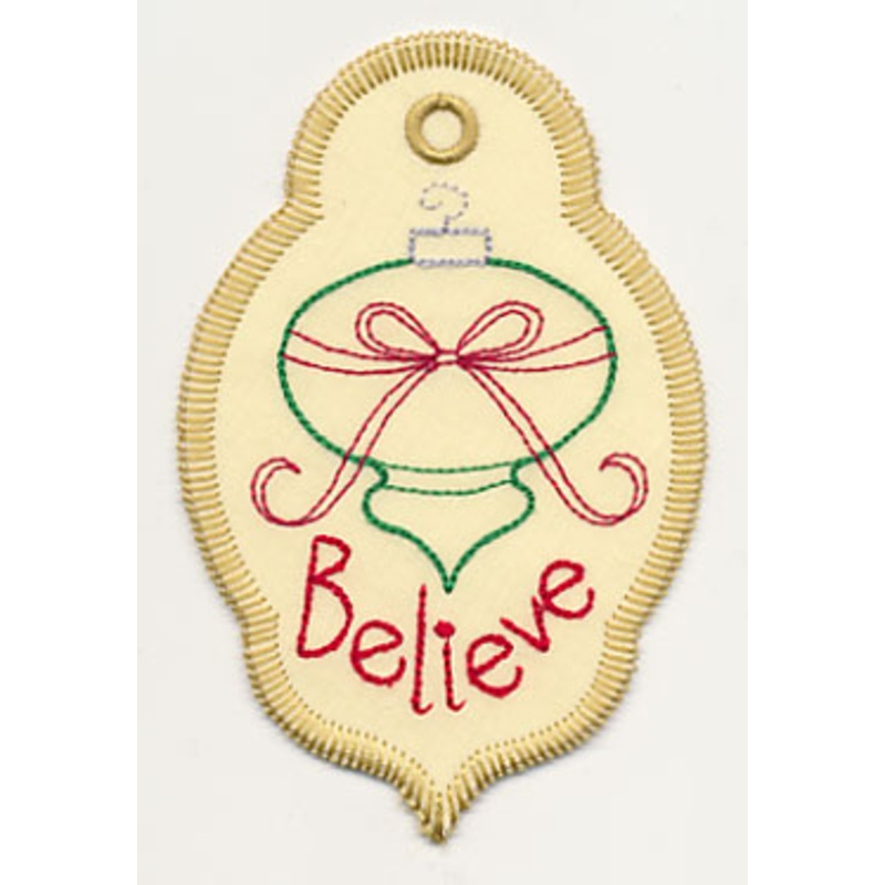 Believe Ornament Gift Tag (In-the-Hoop)