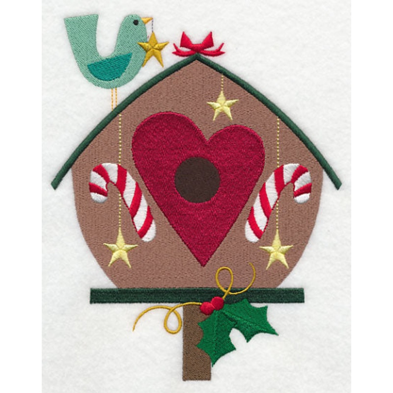 Cozy Christmas Birdhouse with Heart