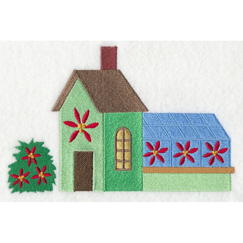 Cozy Christmas Village Poinsettia Greenhouse