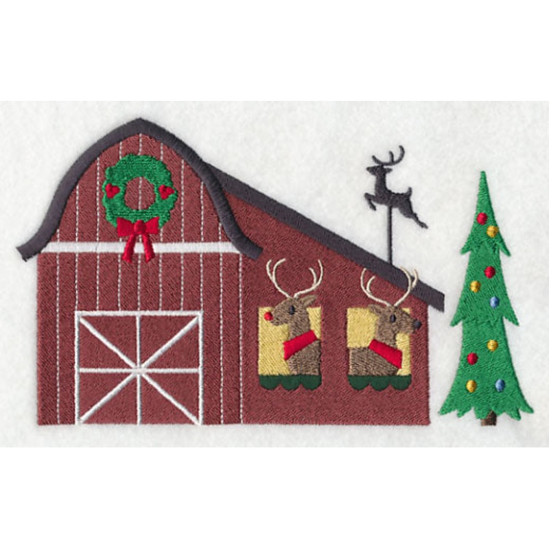 Cozy Christmas Village Reindeer Barn