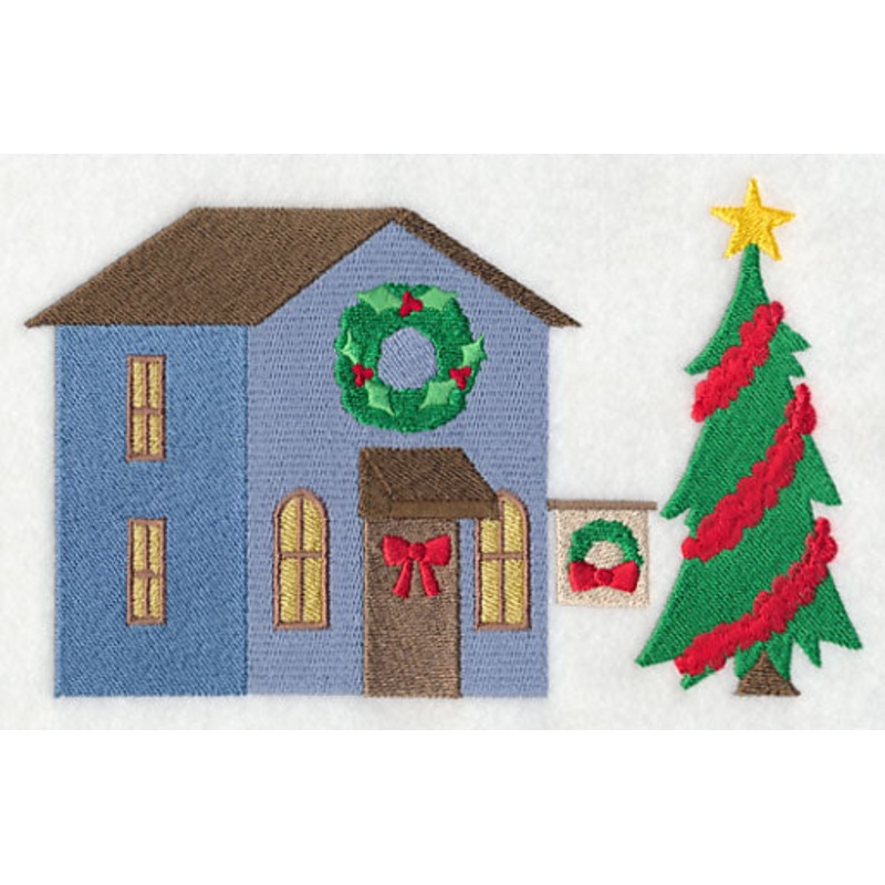 Cozy Christmas Village Wreath Shop