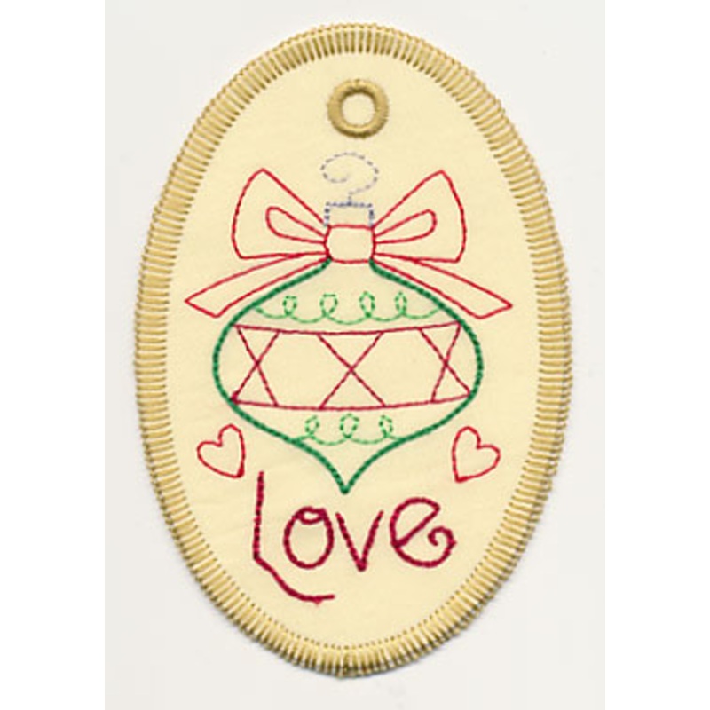 Love Ornament Gift Tag (In-the-Hoop)