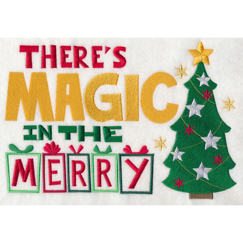 There’s Magic in the Merry|6.9″ x 10.23″ / 175.36mm x 259.94mm|5.85″ x 8.68″ / 148.7mm x 220.51mm|5.26″ x 7.79″ / 133.62mm x 197.93mm|4.62″ x 6.84″ / 117.35mm x 173.82mm|All Sizes