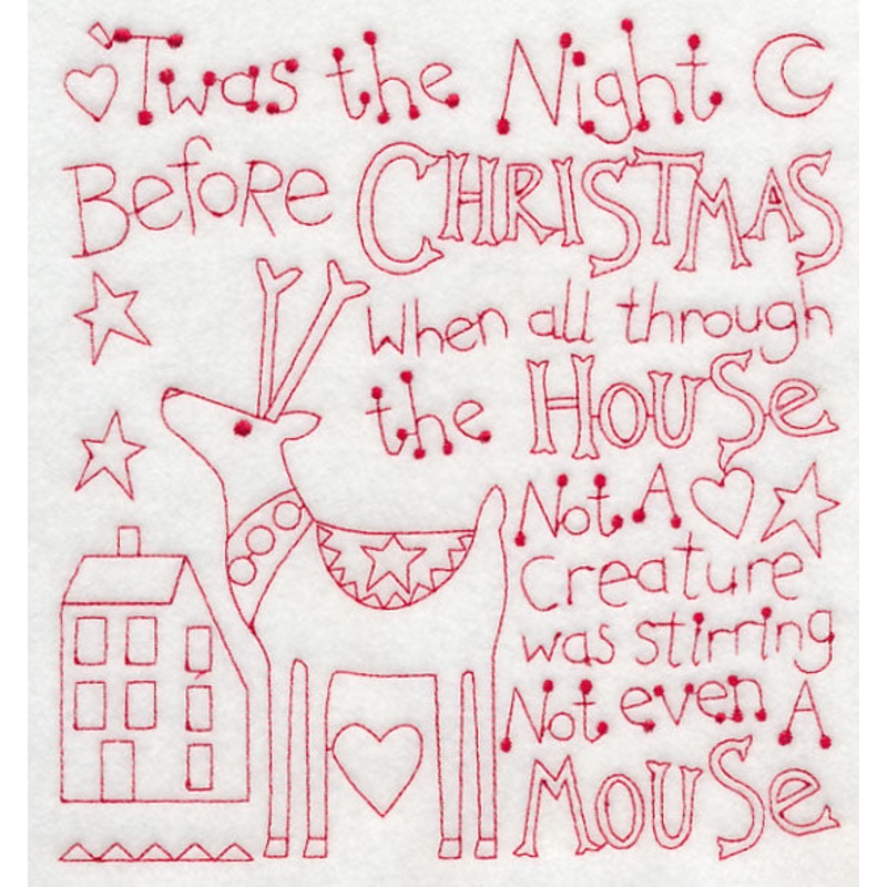 Twas the Night Before Christmas (Redwork)