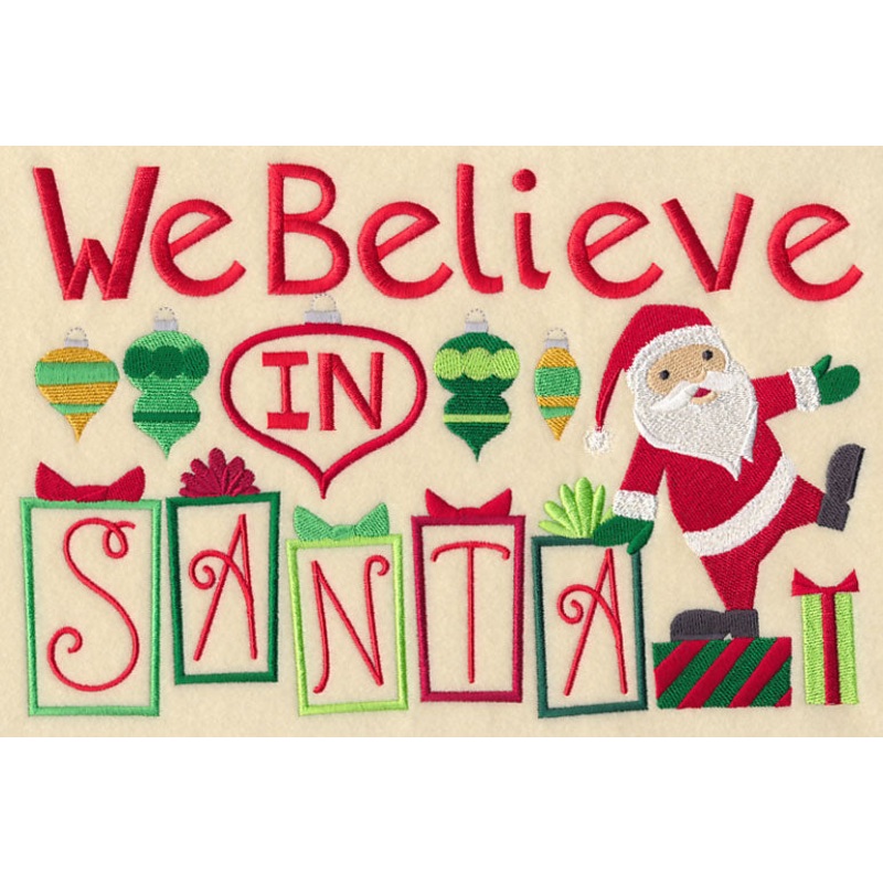 We Believe in Santa|6.83″ x 10.35″ / 173.49mm x 262.9mm|5.83″ x 8.8″ / 148.2mm x 223.59mm|5.2″ x 7.81″ / 132.12mm x 198.37mm|4.56″ x 6.83″ / 115.7mm x 173.6mm|All Sizes