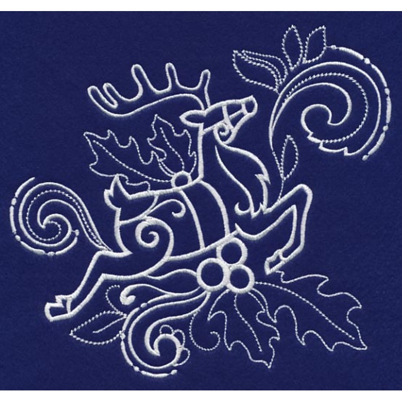 White Christmas Leaping Reindeer