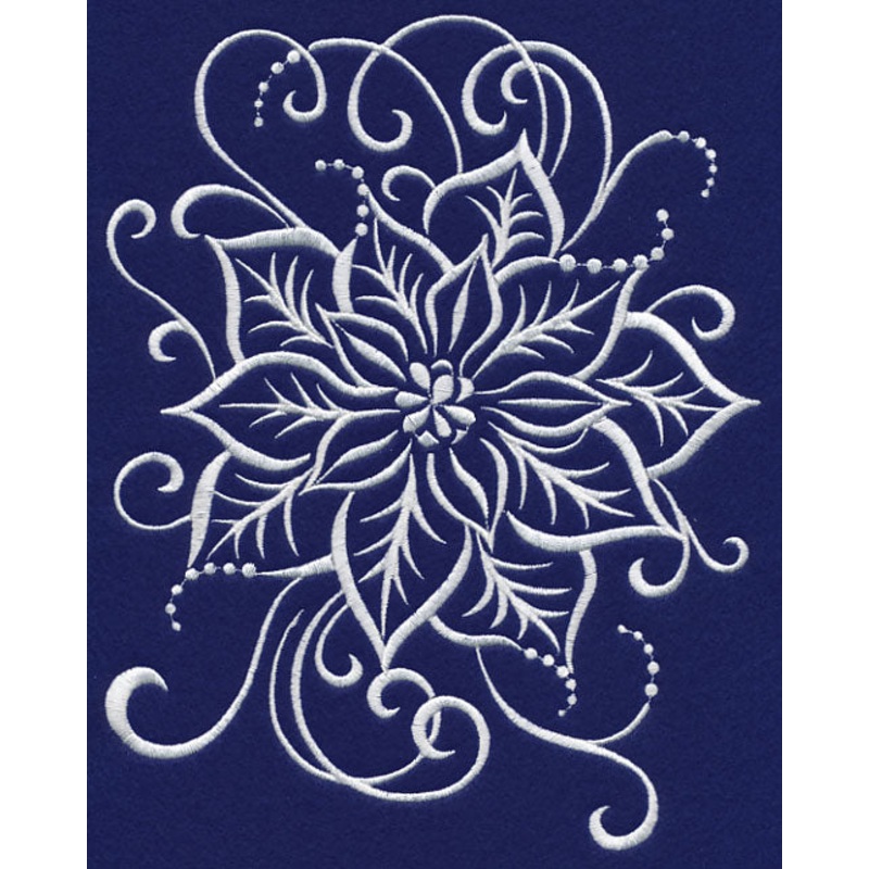 White Christmas Poinsettia Swirl