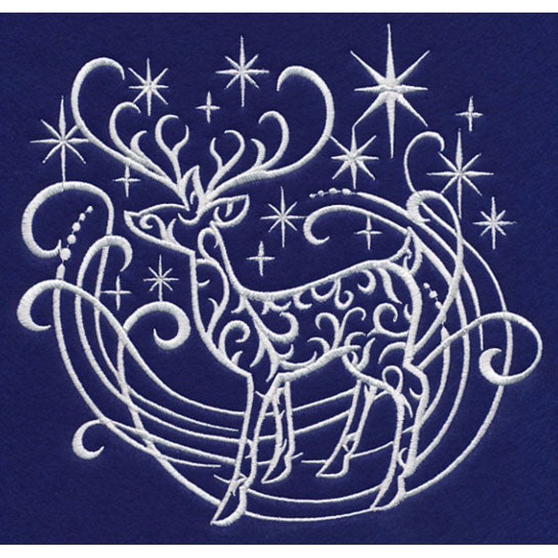 White Christmas Reindeer|6.87″ x 7.28″ / 174.39mm x 184.96mm|5.87″ x 6.22″ / 148.99mm x 157.95mm|4.87″ x 5.16″ / 123.59mm x 130.97mm|All Sizes