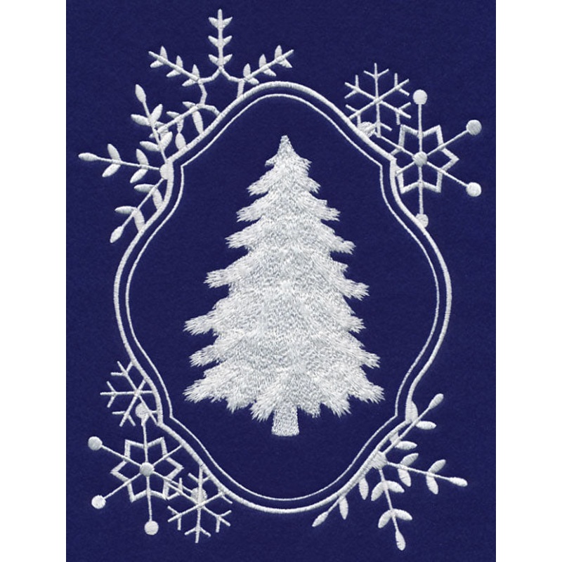 White Christmas Tree in Frosty Frame