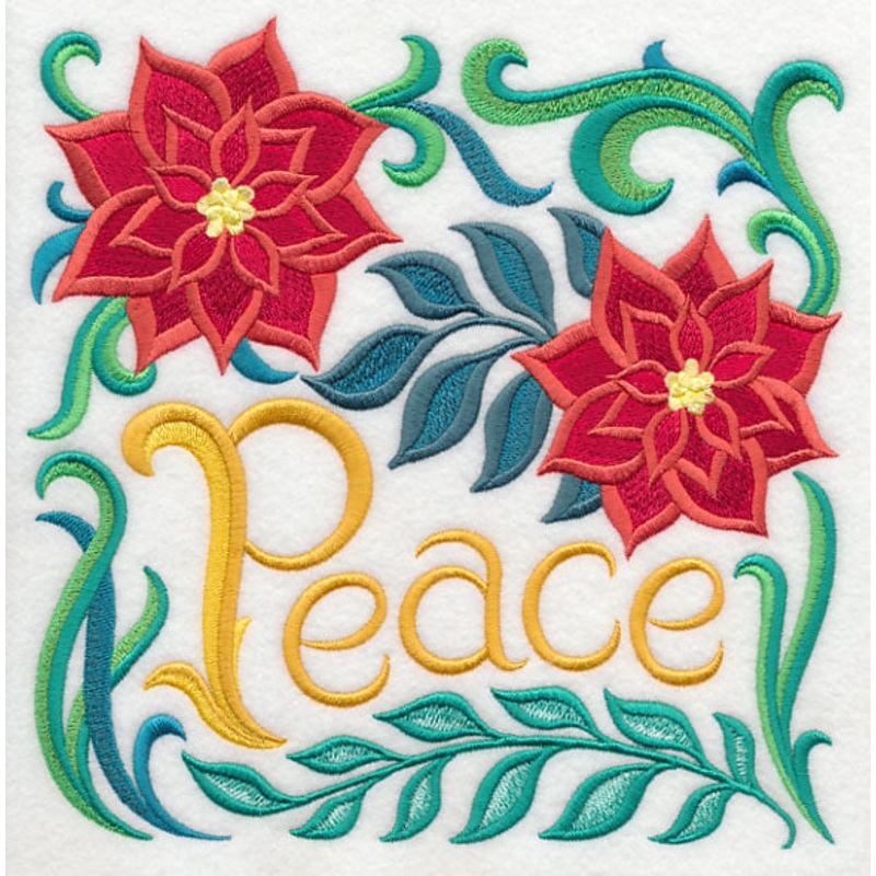 Art Nouveau Peace and Poinsettias