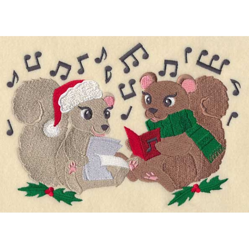 Caroling Christmas Squirrels|5.5″ x 7.83″ / 139.58mm x 198.97mm|4.81″ x 6.85″ / 122.25mm x 174.07mm|All Sizes