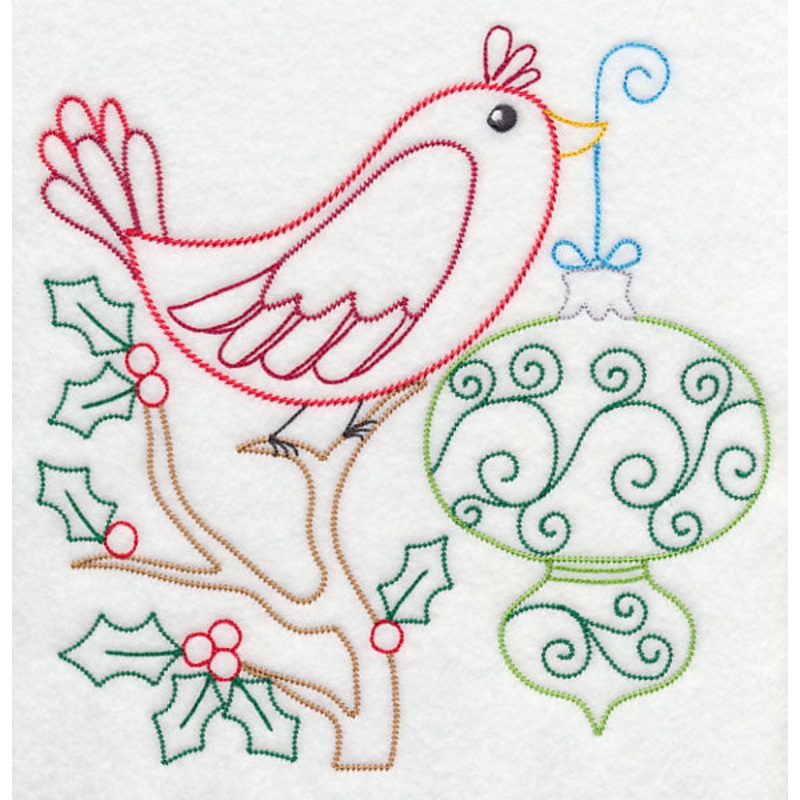 Christmas Whimsy Bird and Bulb 1 (Vintage)