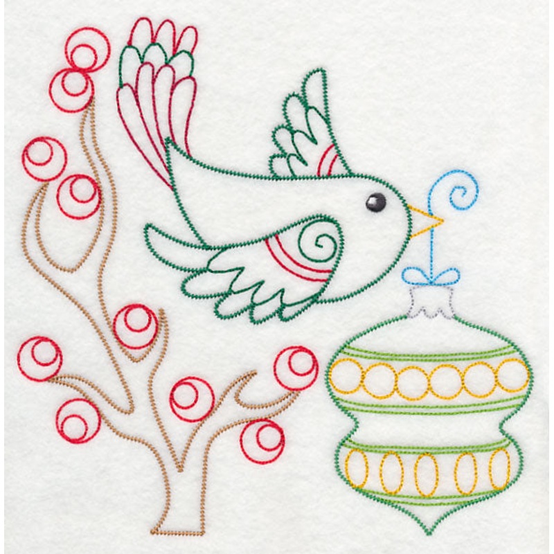 Christmas Whimsy Bird and Bulb 4 (Vintage)
