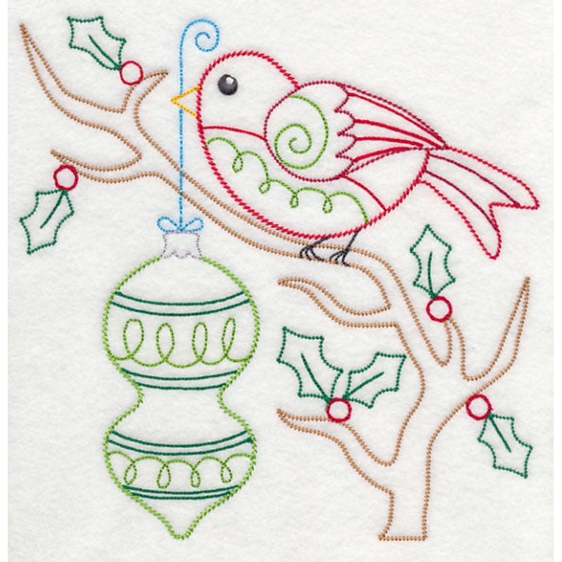 Christmas Whimsy Bird and Bulb 5 (Vintage)