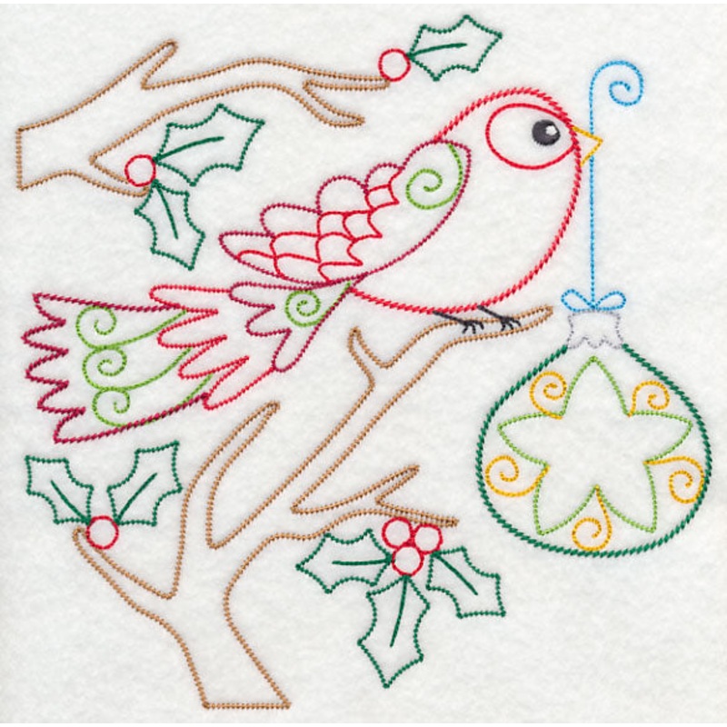 Christmas Whimsy Bird and Bulb 6 (Vintage)