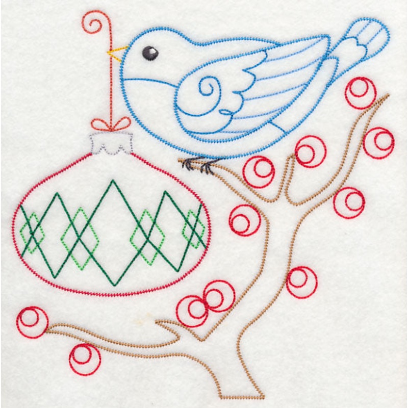 Christmas Whimsy Bird and Bulb 7 (Vintage)