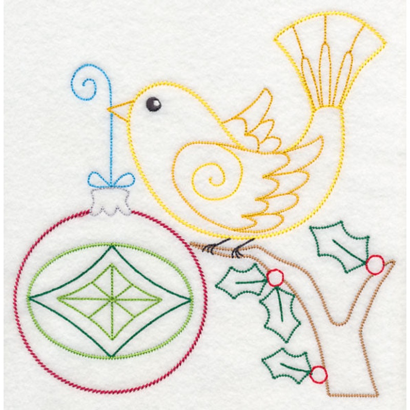 Christmas Whimsy Bird and Bulb 8 (Vintage)