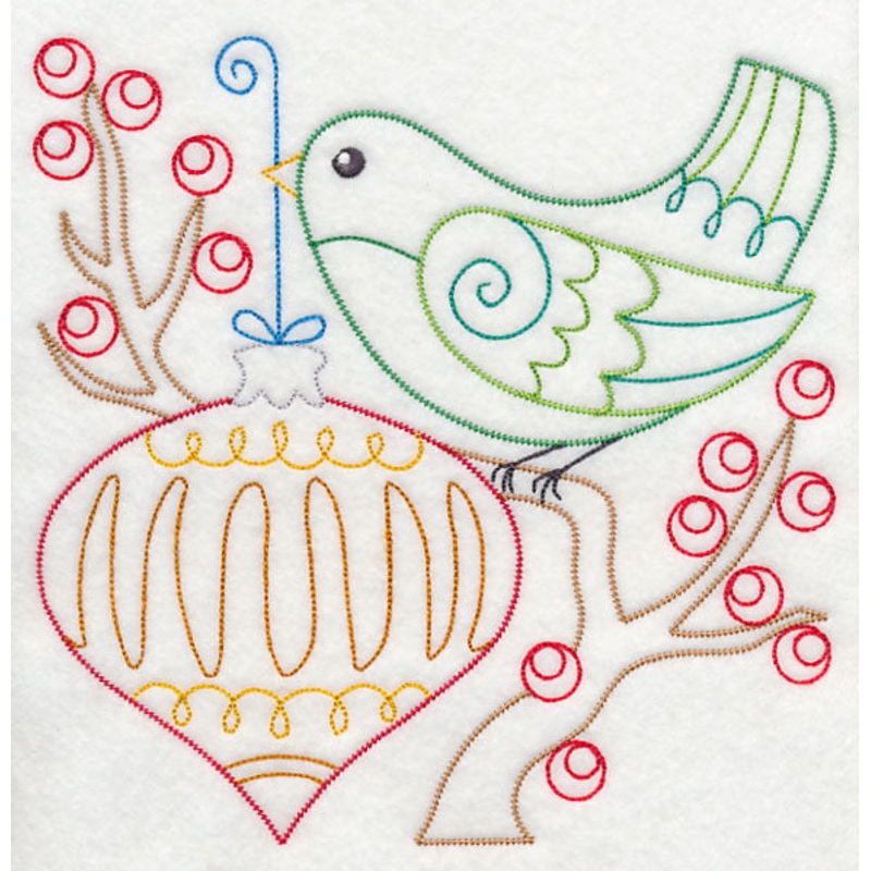 Christmas Whimsy Bird and Bulb 9 (Vintage)