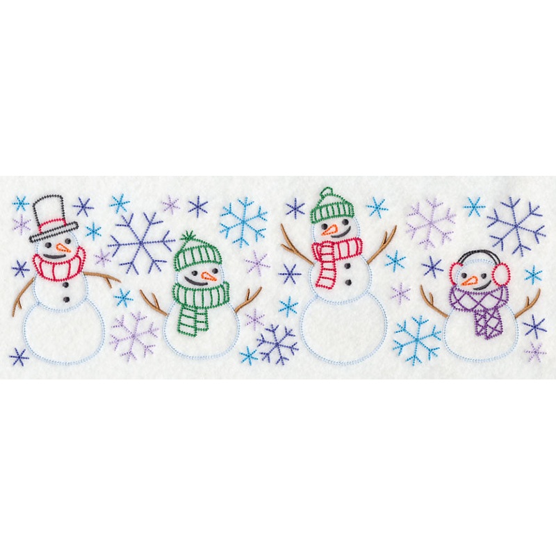Storm of Snowmen Border (Vintage)