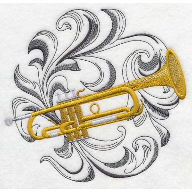 Trumpet with Baroque Background