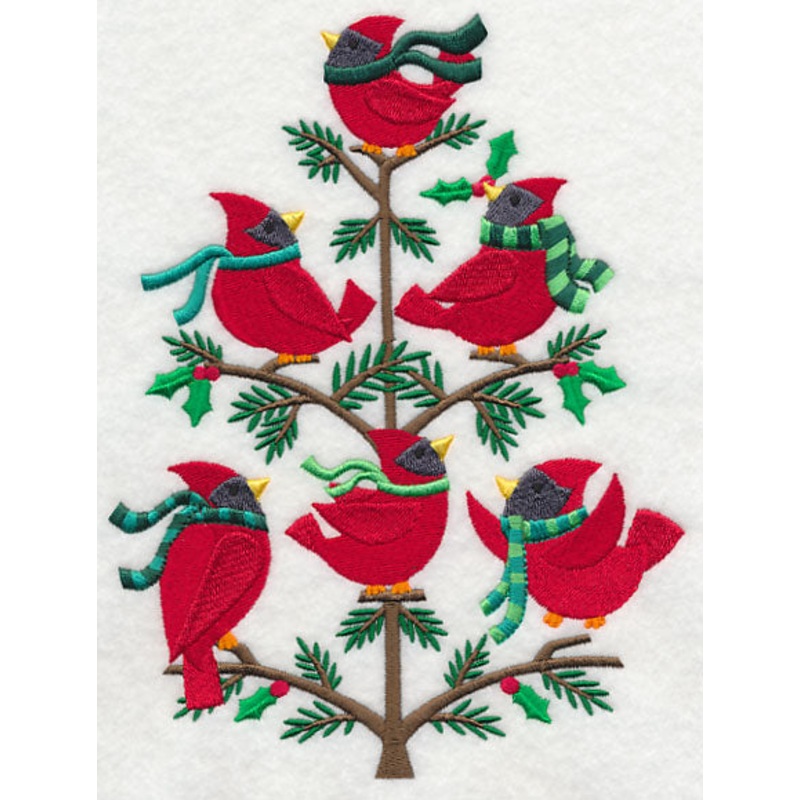 Very Merry Cardinal Christmas Tree