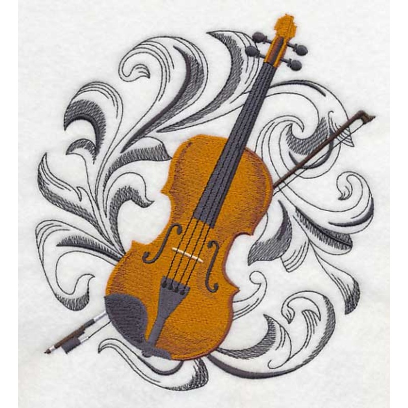 Violin with Baroque Background