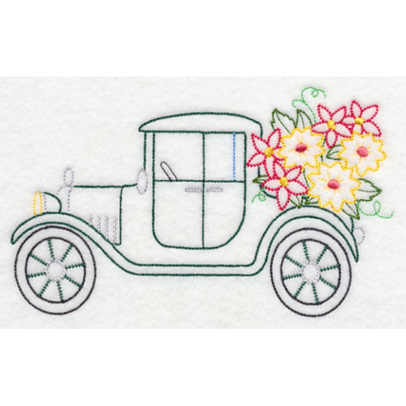 Antique Car in Bloom (Vintage)