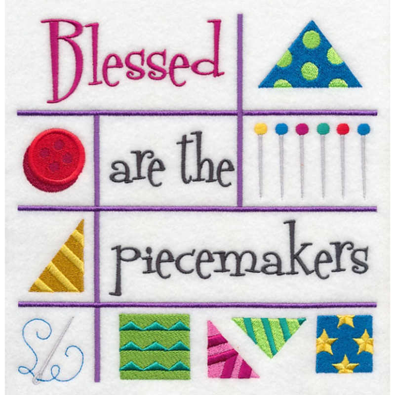 Blessed are the Piecemakers|7.79″ x 7.54″ / 197.87mm x 191.52mm|7.1″ x 6.88″ / 180.34mm x 174.75mm|6.04″ x 5.85″ / 153.42mm x 148.59mm|5.01″ x 4.86″ / 127.25mm x 123.44mm|All Sizes