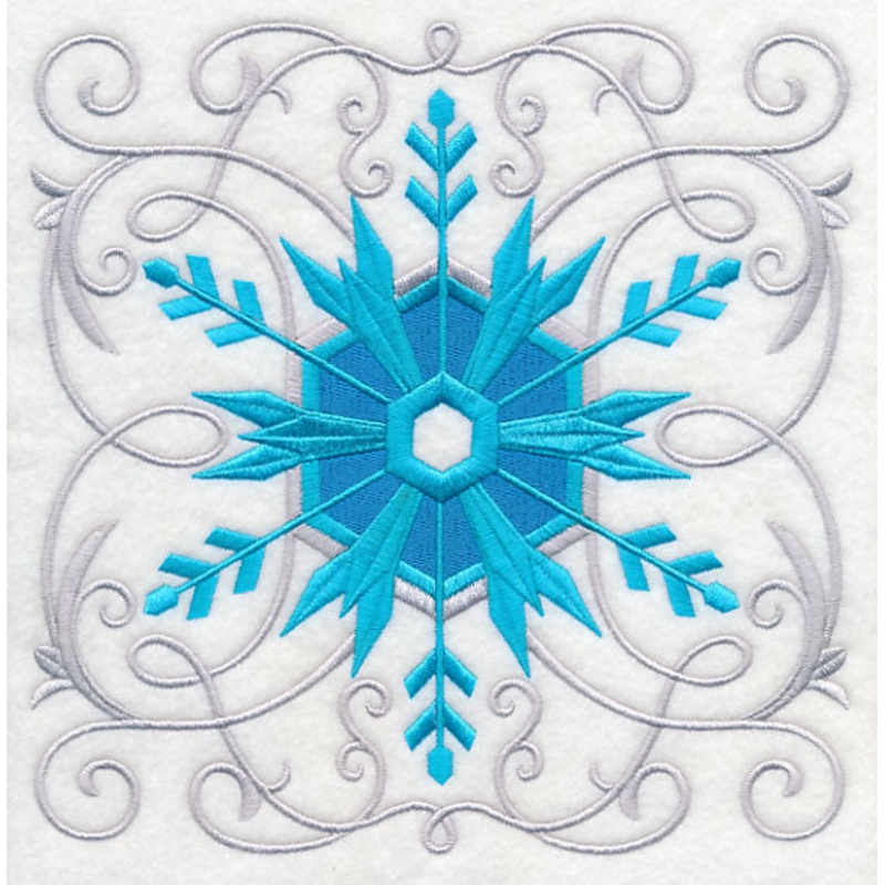 Frosty Filigree Snowflake Square