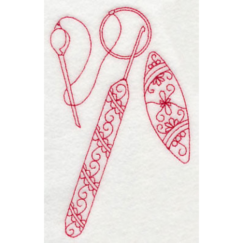 Tatting Shuttle 1 (Redwork)|5.24″ x 3.13″ / 133.11mm x 79.56mm|3.83″ x 2.29″ / 97.33mm x 58.15mm|All Sizes