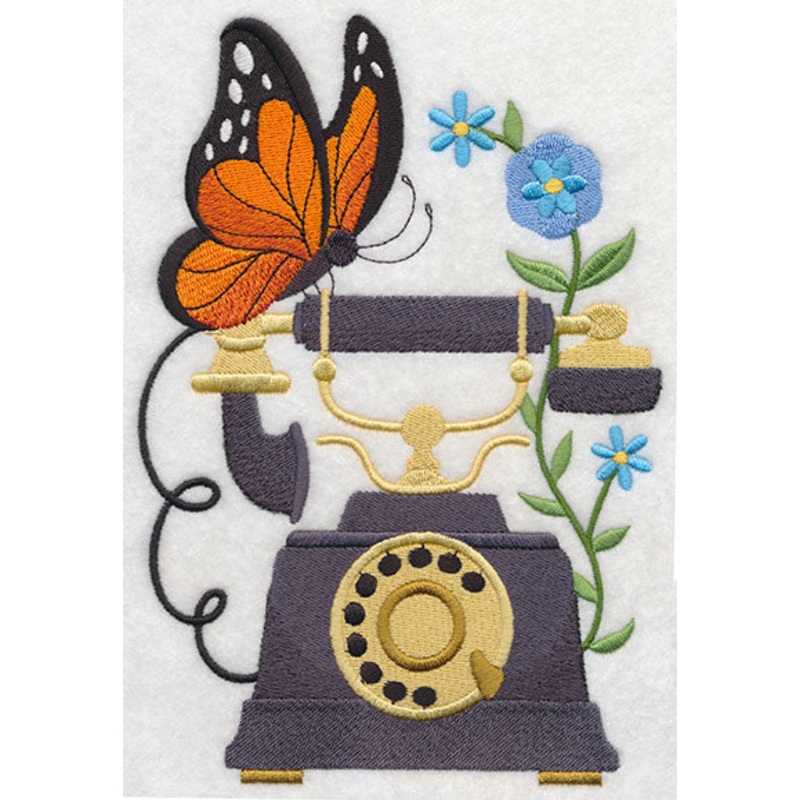 Telephone with Butterfly|7.81″ x 5.37″ / 198.25mm x 136.5mm|6.85″ x 4.72″ / 174.04mm x 119.92mm|3.85″ x 2.66″ / 97.91mm x 67.51mm|All Sizes