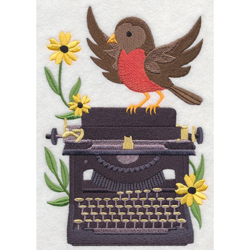 Typewriter with Bird|7.8″ x 5.42″ / 198.18mm x 137.74mm|6.84″ x 4.76″ / 173.86mm x 120.86mm|3.85″ x 2.68″ / 97.89mm x 68.12mm|All Sizes