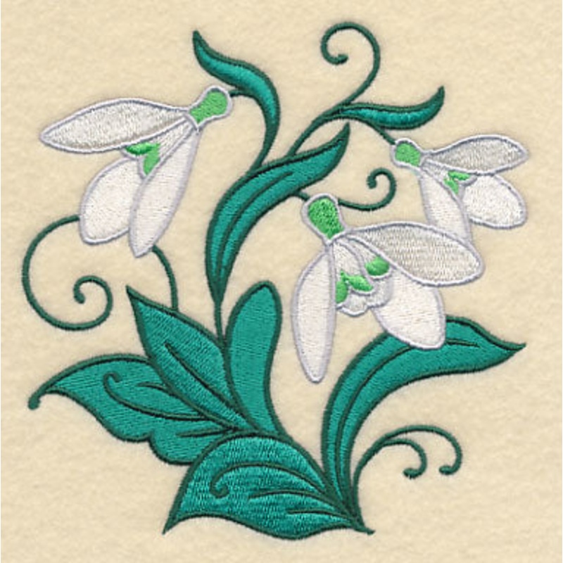 Whimsical Snowdrops|4.94″ x 4.86″ / 125.48mm x 123.44mm|3.86″ x 3.8″ / 98.04mm x 96.52mm|All Sizes